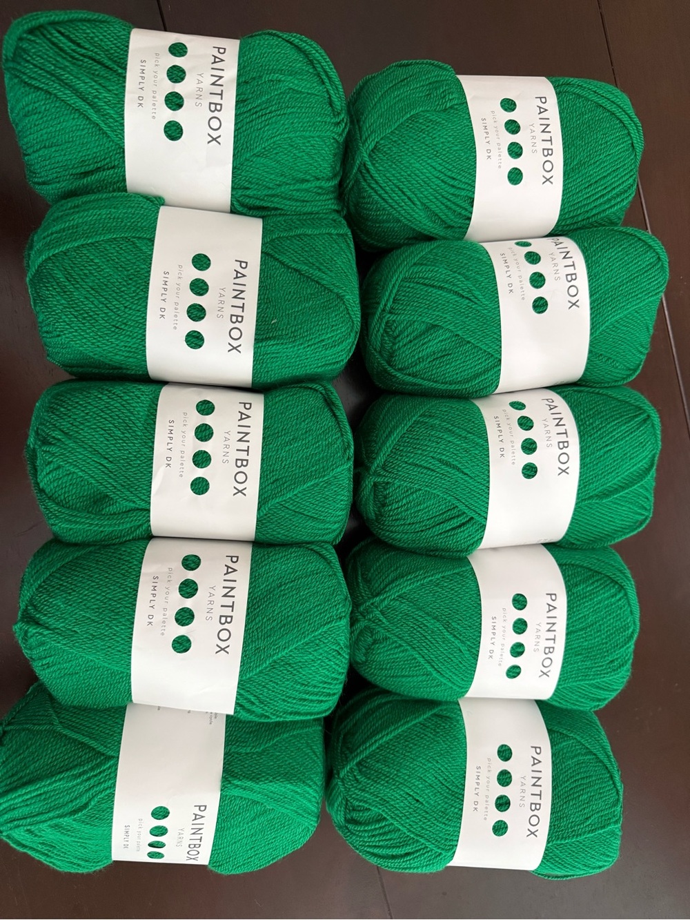 Paintbox Yarns Bright Green DK Weight Yarn - Lot of 10
